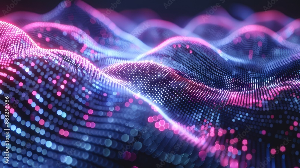 Techno waves merging with blockchain network Techno waves merging with blockchain network