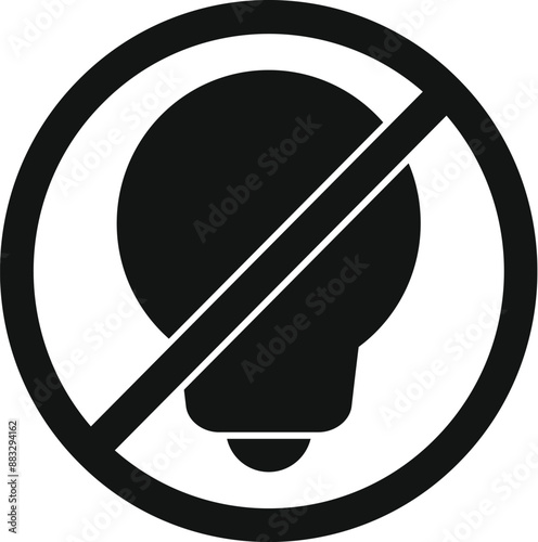 No lightbulb sign representing a lack of ideas and creativity