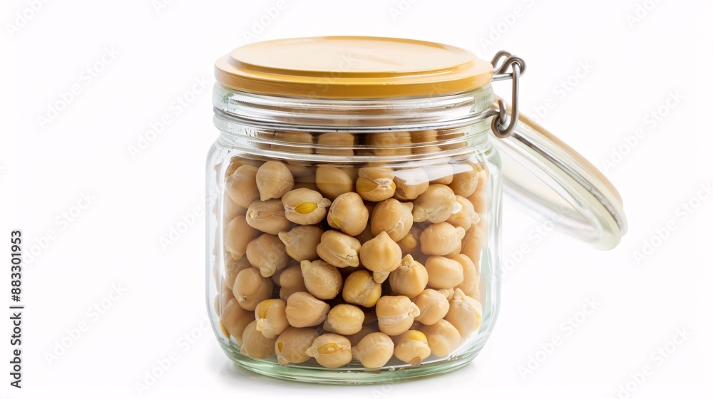 chickpeas in glass jar isolated on white background
chickpeas in glass jar isolated on white background