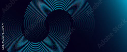blue geometric abstract background overlapping layers on bright space with line effect decoration. Circle style concept modern graphic design element for banner, flyer, card. vector