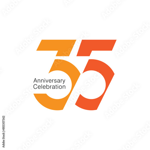 35, 35th Year Anniversary Logo, Vector Template Design element for birthday, invitation, wedding, jubilee and greeting card illustration.