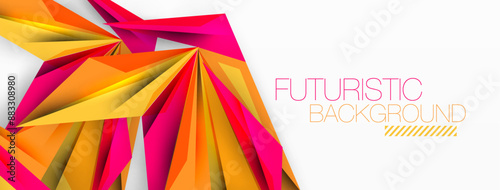 Minimal geometric abstract background. Low poly dynamic triangle design. Trendy techno business template for wallpaper, banner, background or landing