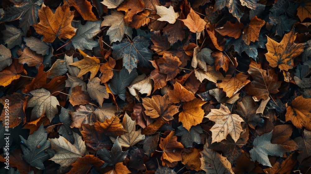 Autumn leaves background top view Autumn leaves background top view