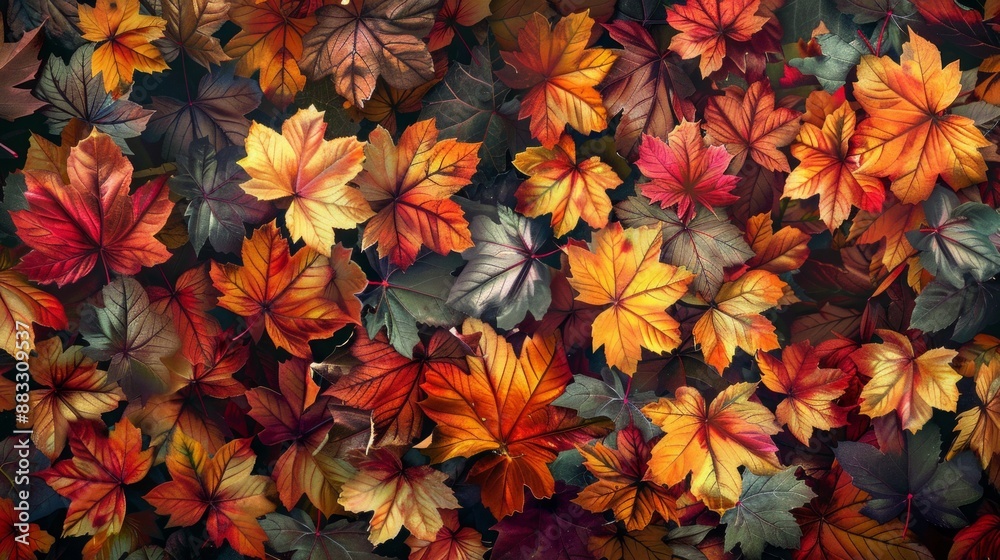 Autumn leaves background top view Autumn leaves background top view