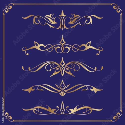 Vector set of decorative elements for design. Can be used for invitations, congratulation