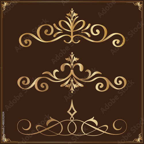 Vintage decorative elements for design template. Can be used for invitation, congratulation