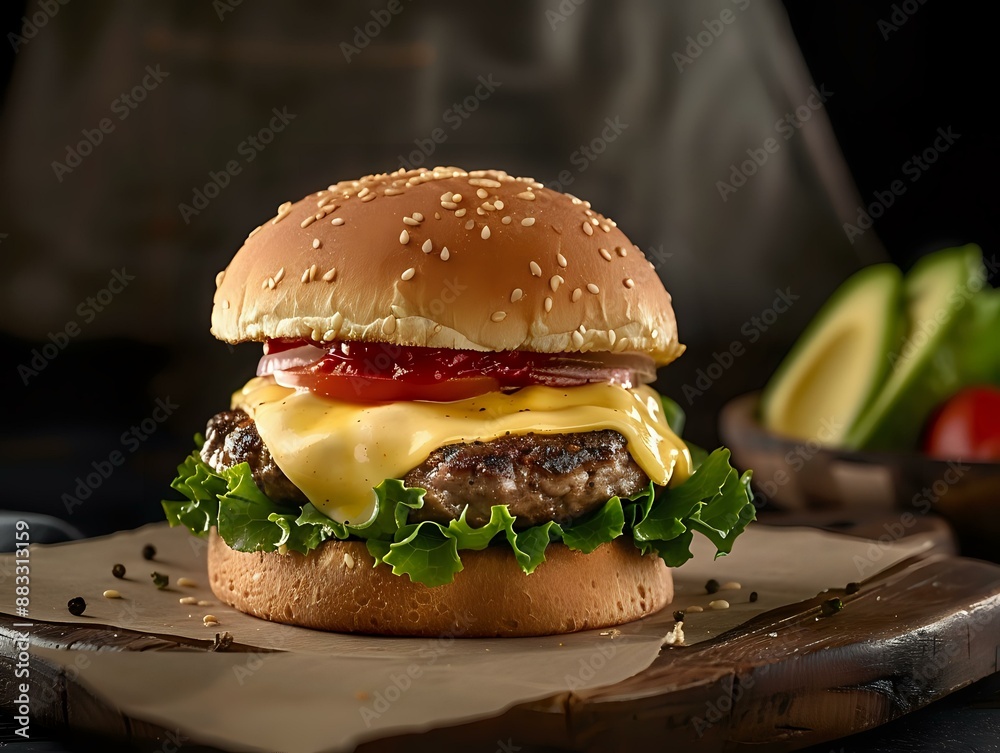 Toasted Hamburger Buns Support Crunchy Lettuce Tomatoes Onions Toasted Hamburger Buns Support Crunchy Lettuce Tomatoes Onions