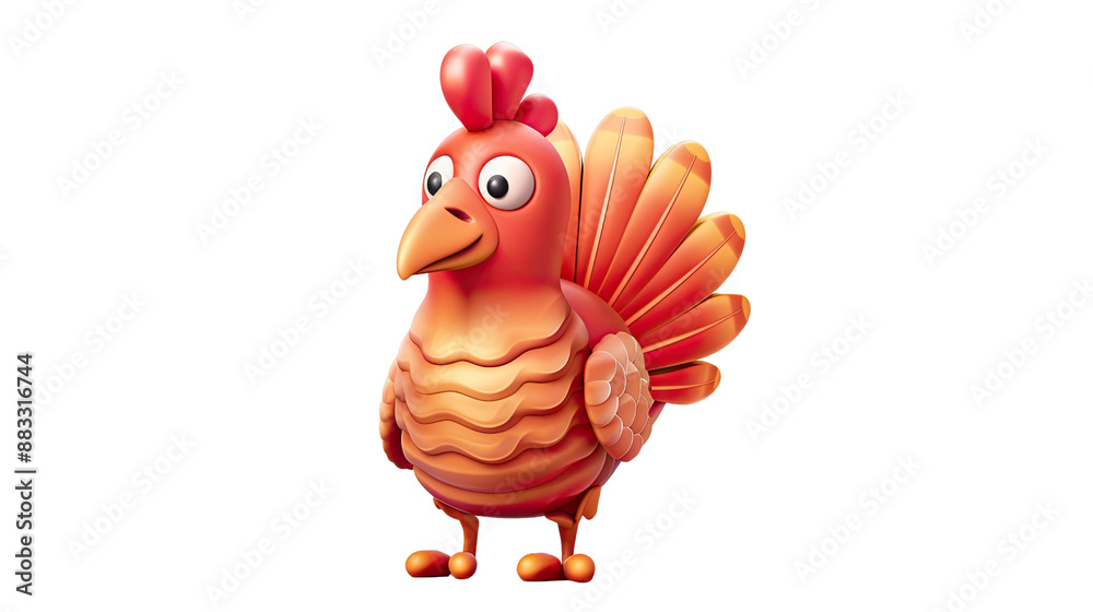 Turkey cartoon character on a transparent background Turkey cartoon character on a transparent background