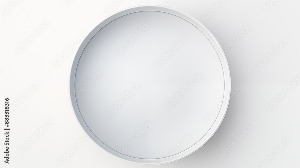 A Minimalist Round White Plate in Top View A Minimalist Round White Plate in Top View