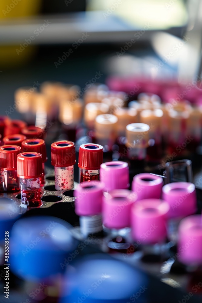 Blood Samples from Endurance Race Analyzed in Test Tubes for Medical Research Blood Samples from Endurance Race Analyzed in Test Tubes for Medical Research