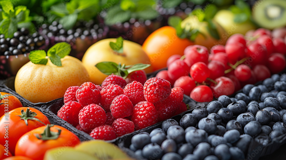 Set of various fruits and vegetables close-up. Healthy eating. Diet. Set of various fruits and vegetables close-up. Healthy eating. Diet.