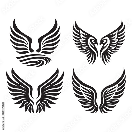 Falcon wing icon Template vector Pro Vector vector, wing logo symbol icon vector illustration