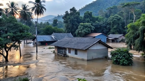 a-flood-disaster-in-a-village-built-in-the-middle