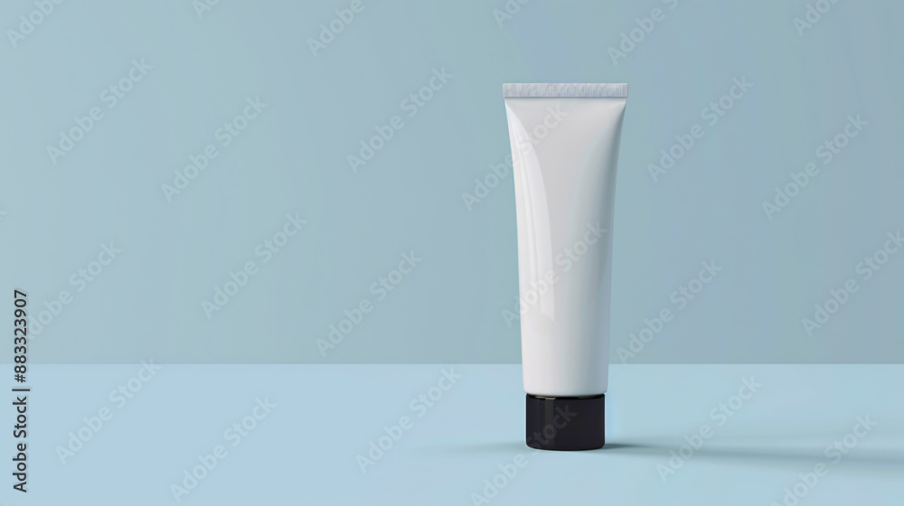 Packaging tube with an empty label for cream or cosmetics, clean background, mockup for the concept Packaging tube with an empty label for cream or cosmetics, clean background, mockup for the concept