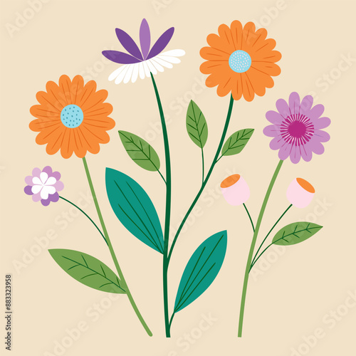 Hand drawn wildflowers, Artistic Wildflower Drawings
