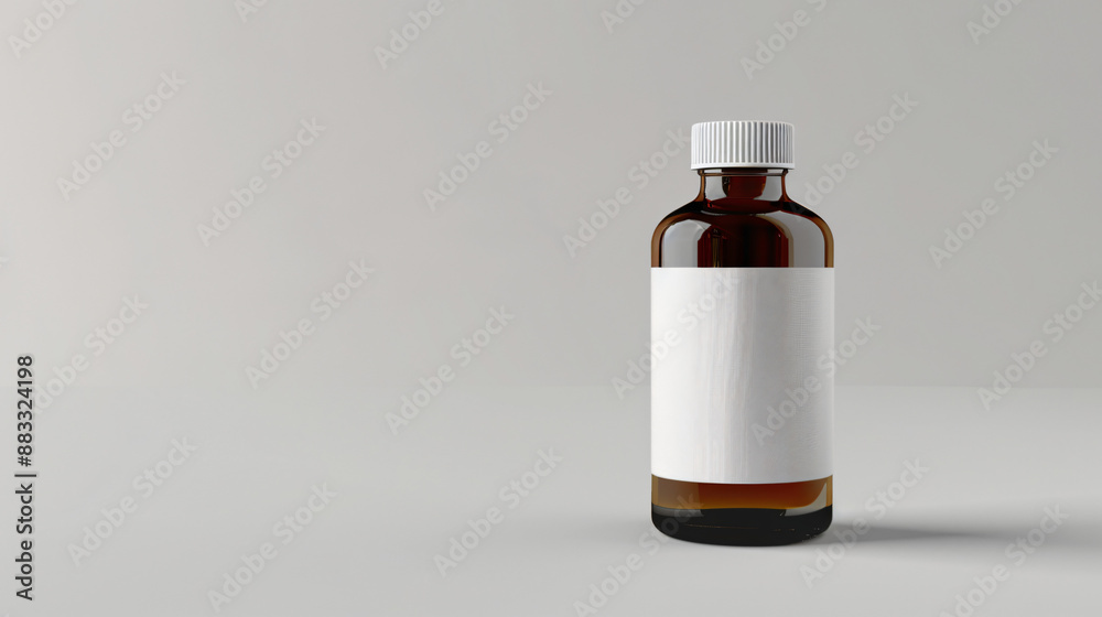 Essential oil bottle with blank label, clean background, mockup for the concept Essential oil bottle with blank label, clean background, mockup for the concept