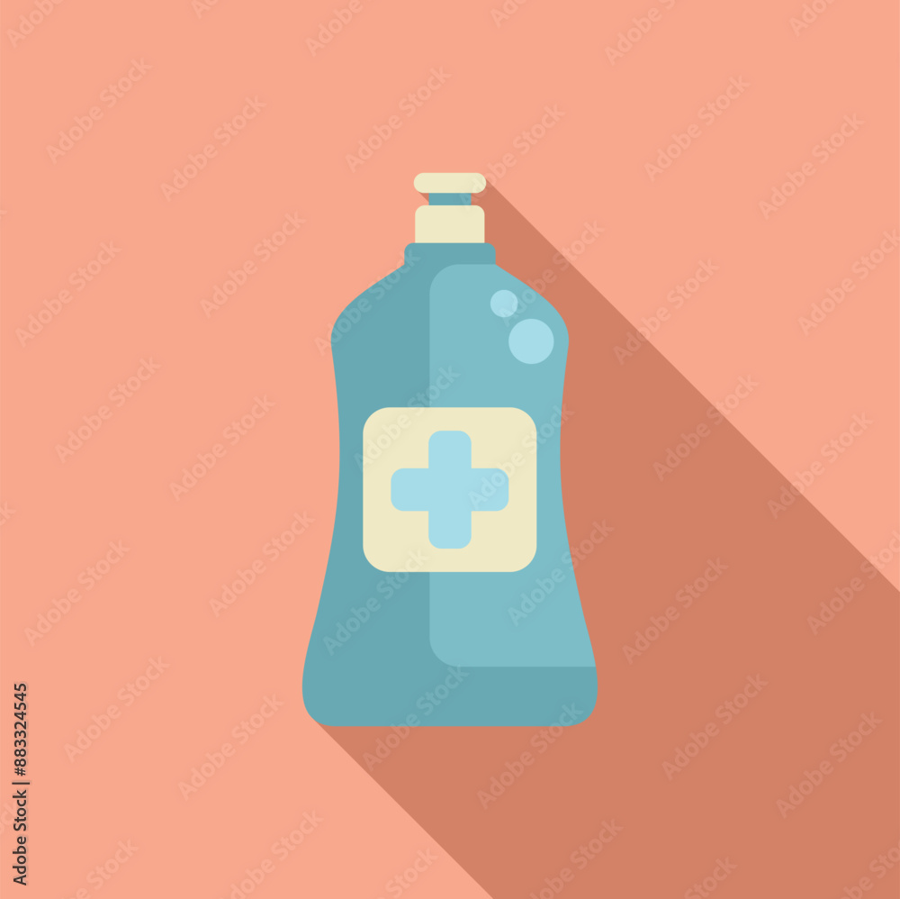Blue antiseptic liquid soap bottle for hand washing and disinfection, promoting hygiene and germ protection Blue antiseptic liquid soap bottle for hand washing and disinfection, promoting hygiene and germ protection