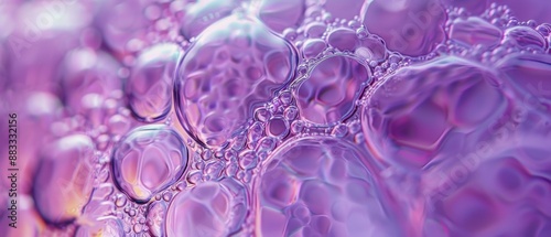 Close-up of purple bubbles. AI.
