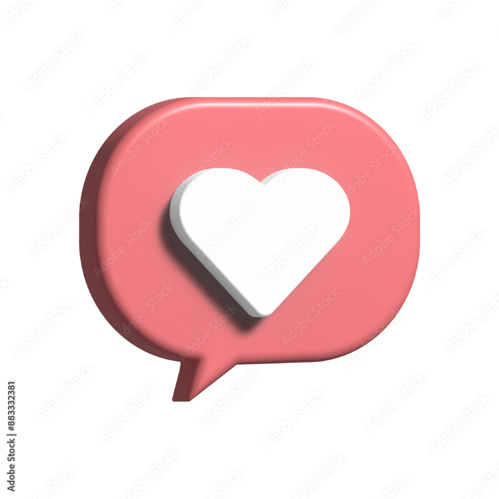 3D like icon. Social media icon with heart symbol. Vector illustration. 3D like icon. Social media icon with heart symbol. Vector illustration.