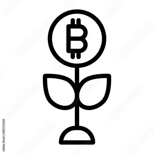 Grow Vector Line Icon Design