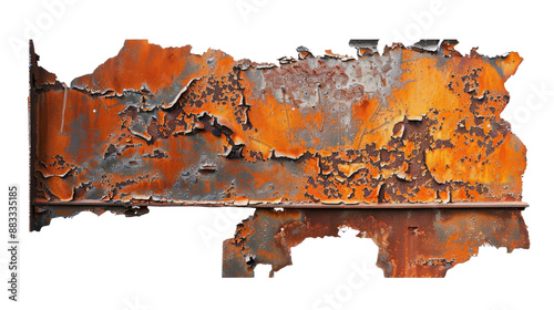 Rusty metal on a transparent background photo