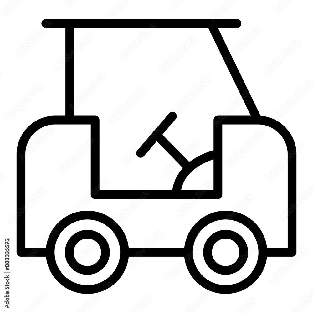 Golf Cart Vector Line Icon Design Golf Cart Vector Line Icon Design