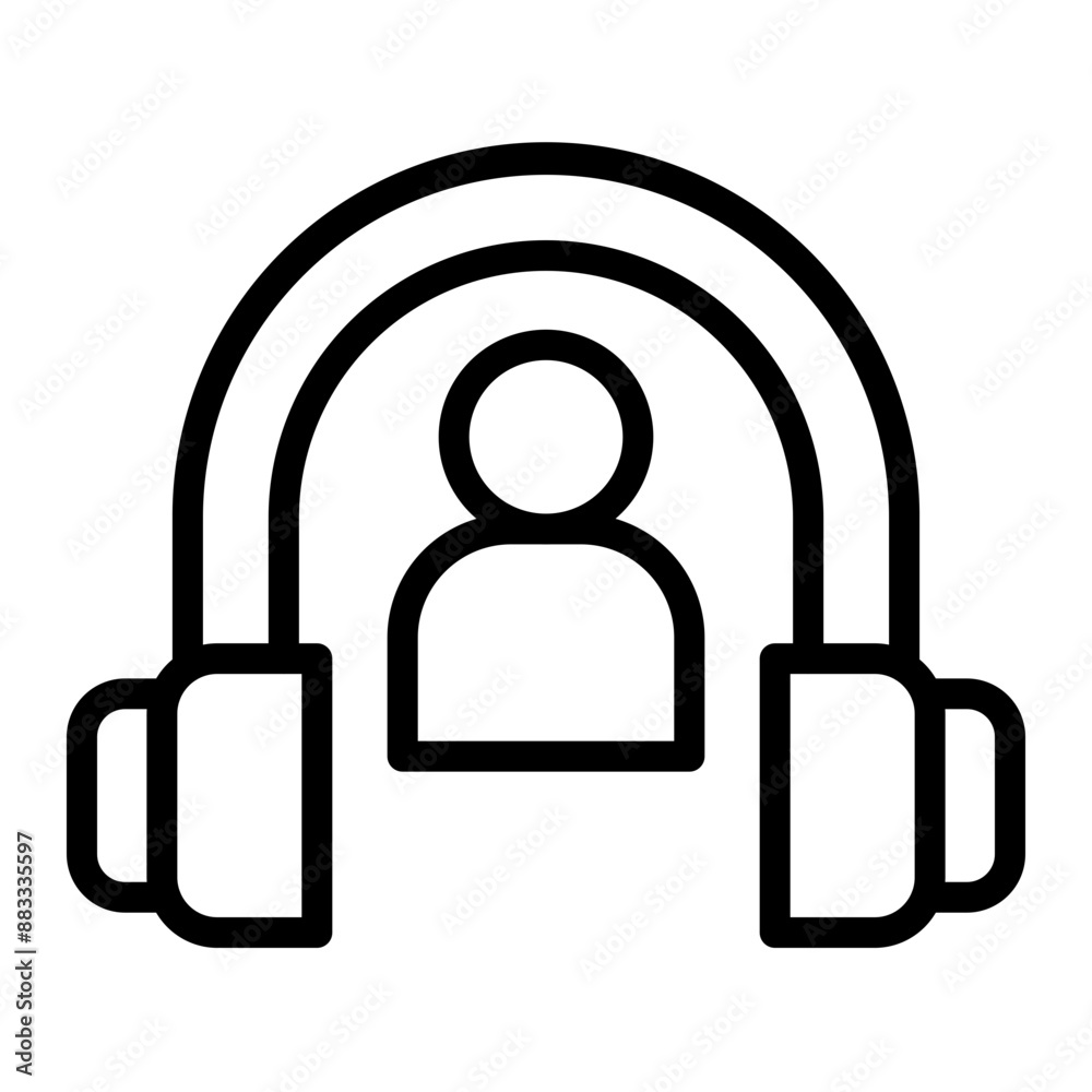 Customer Service Vector Line Icon Design Customer Service Vector Line Icon Design