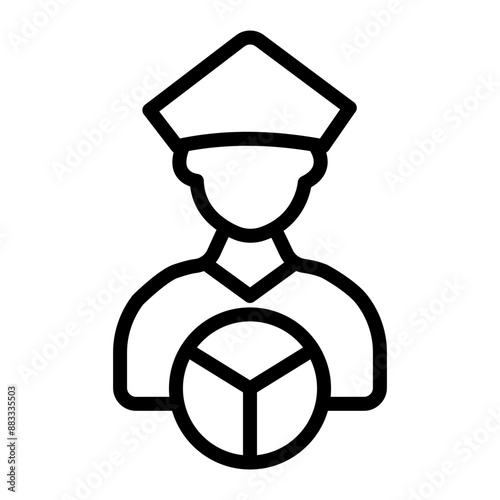 Chauffeur Vector Line Icon Design