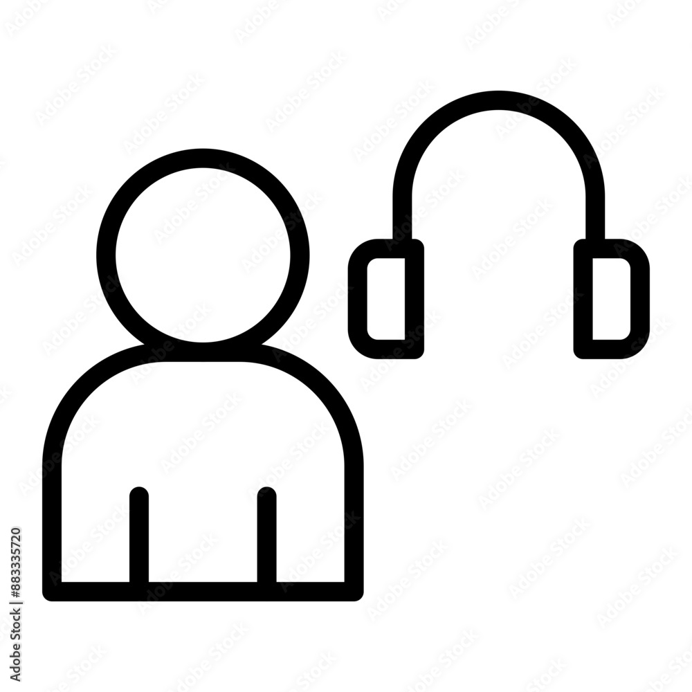 Customer Support Vector Line Icon Design Customer Support Vector Line Icon Design