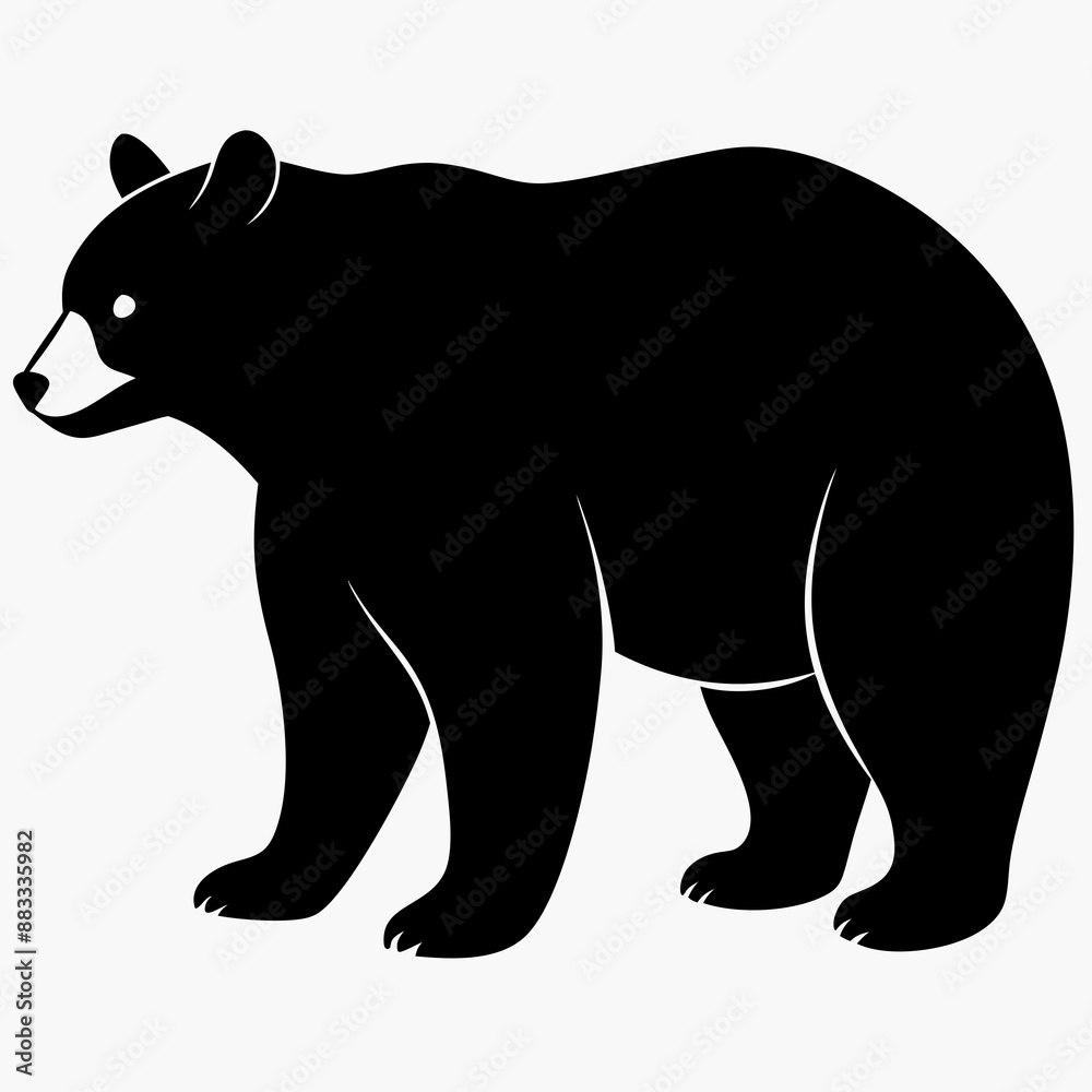 Fototapeta premium Bear Black silhouette