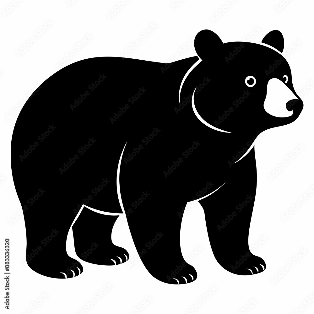 Fototapeta premium Bear Black silhouette