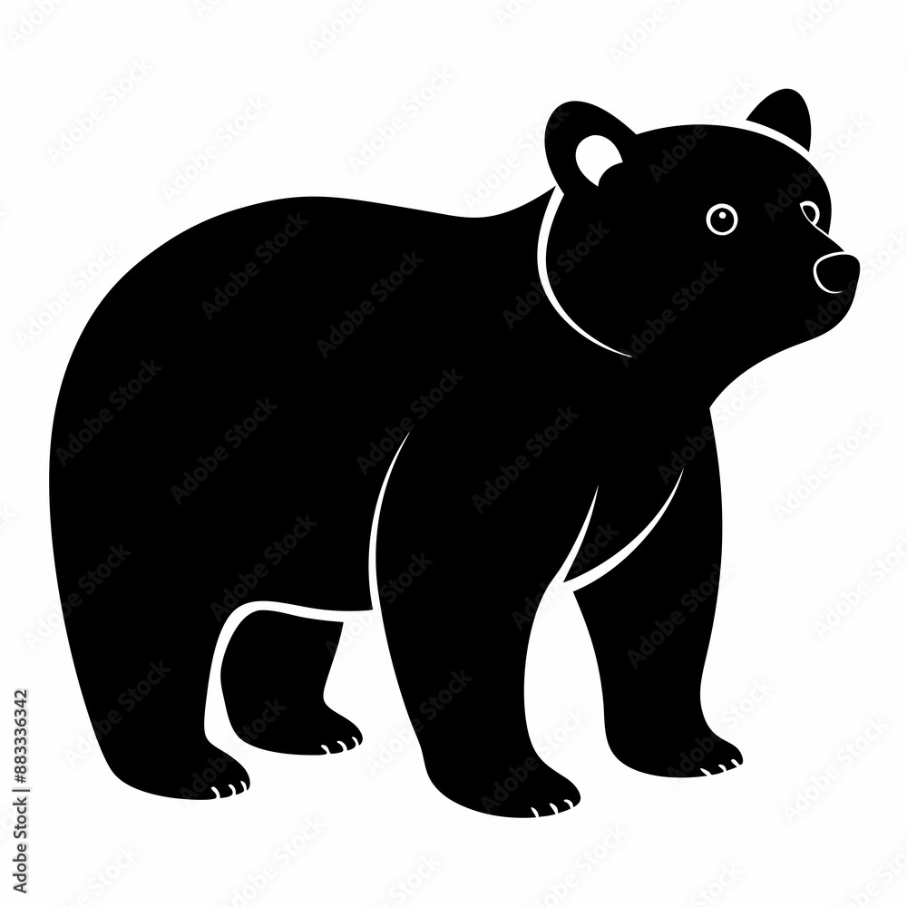 Fototapeta premium Bear Black silhouette