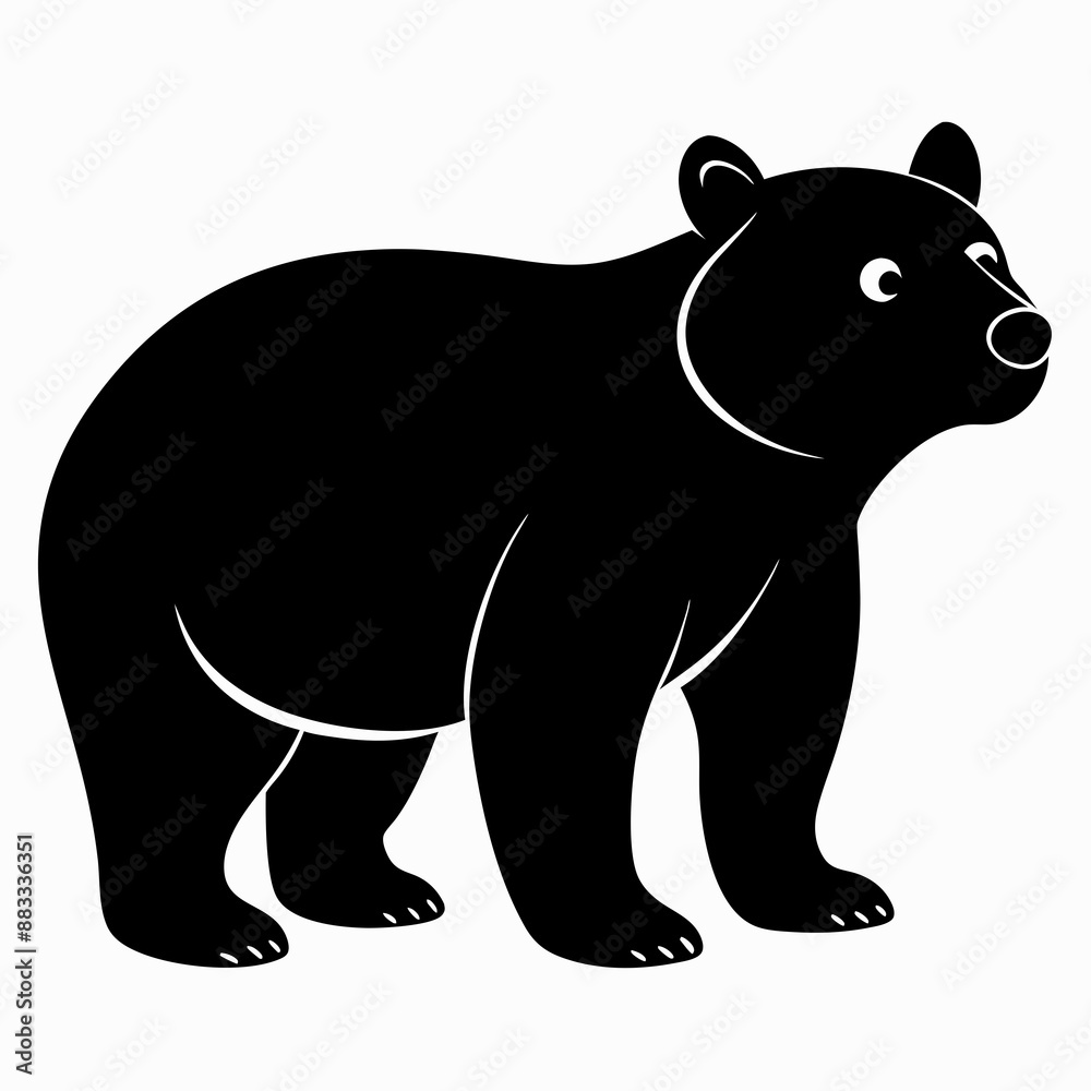 Fototapeta premium Bear Black silhouette