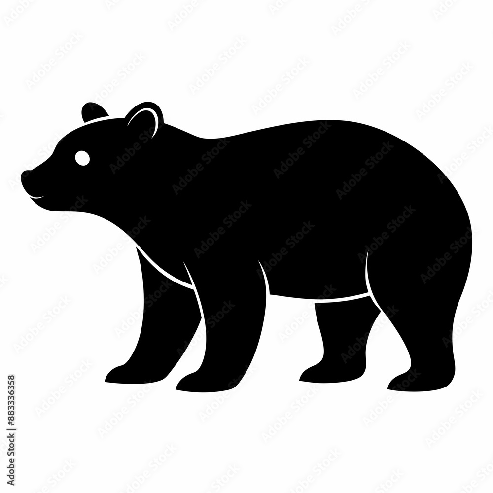 Fototapeta premium Bear Black silhouette