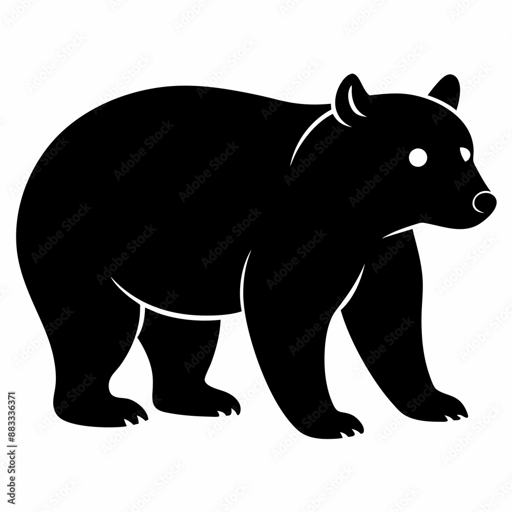 Fototapeta premium Bear Black silhouette