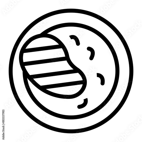 Steak Vector Line Icon Design