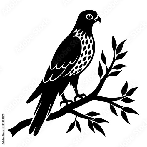 Harrier on tree wood vector illustration