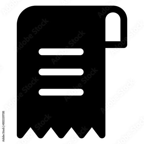 script icon glyph, with 64px artboard ,for price, order, payment, payment, invoice, receipt,