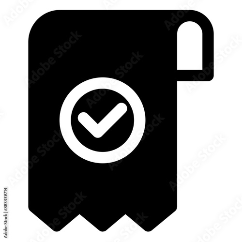 script icon glyph, with 64px artboard ,for price, order, payment, payment, invoice, receipt,