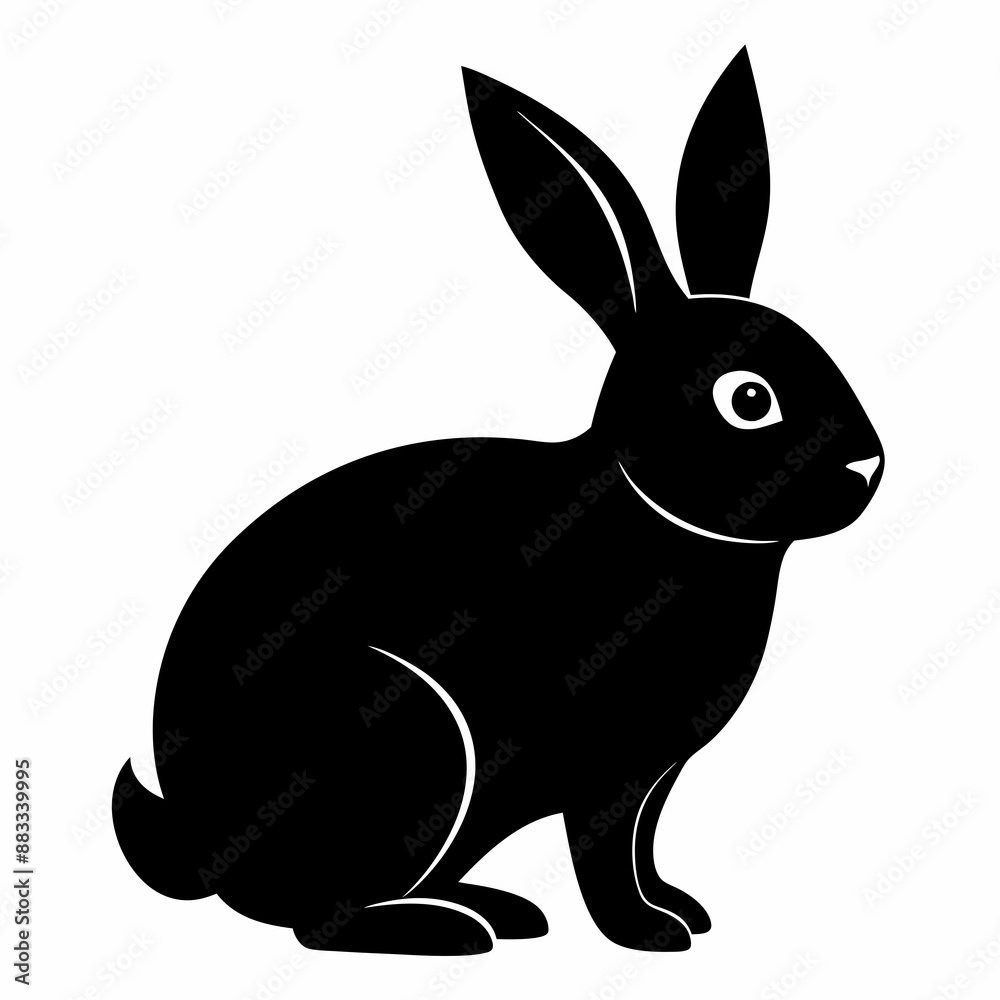 Obraz premium Rabbit Black silhouette