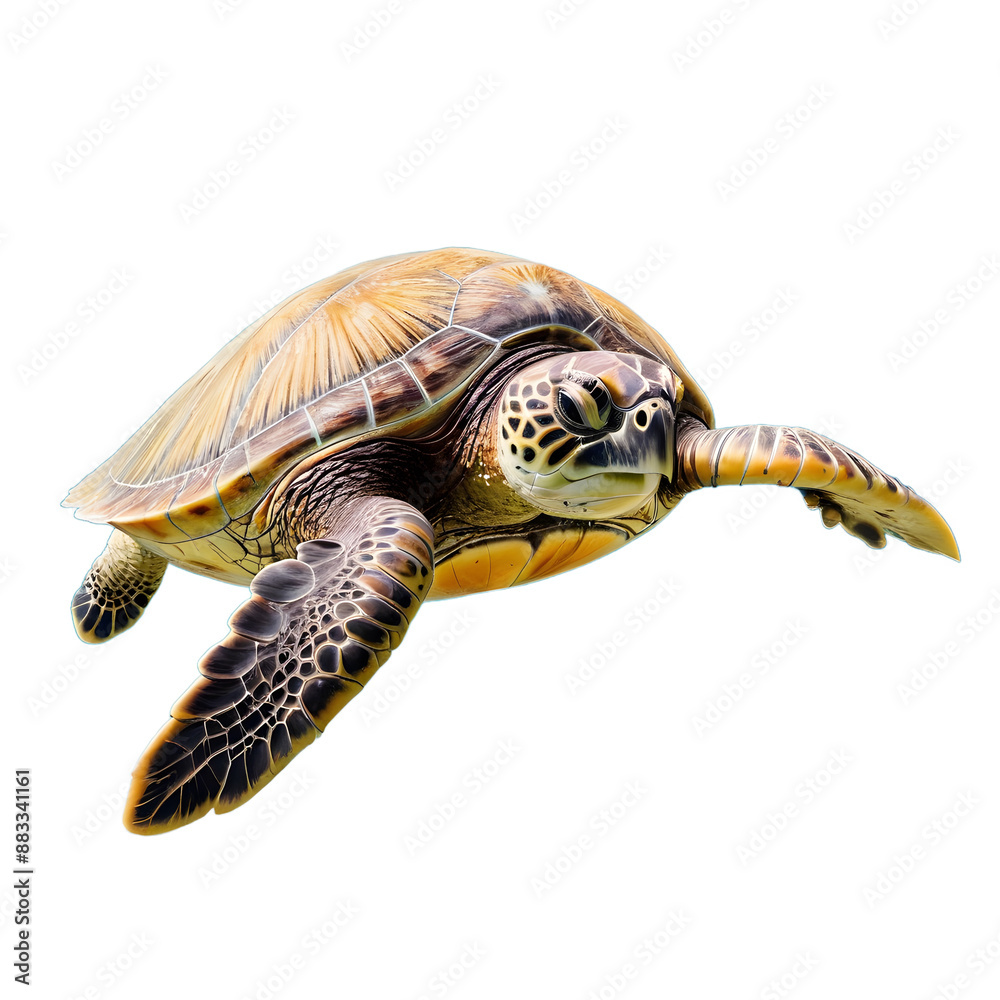 Fototapeta premium Sea Turtle Swimming isolated on transparent background