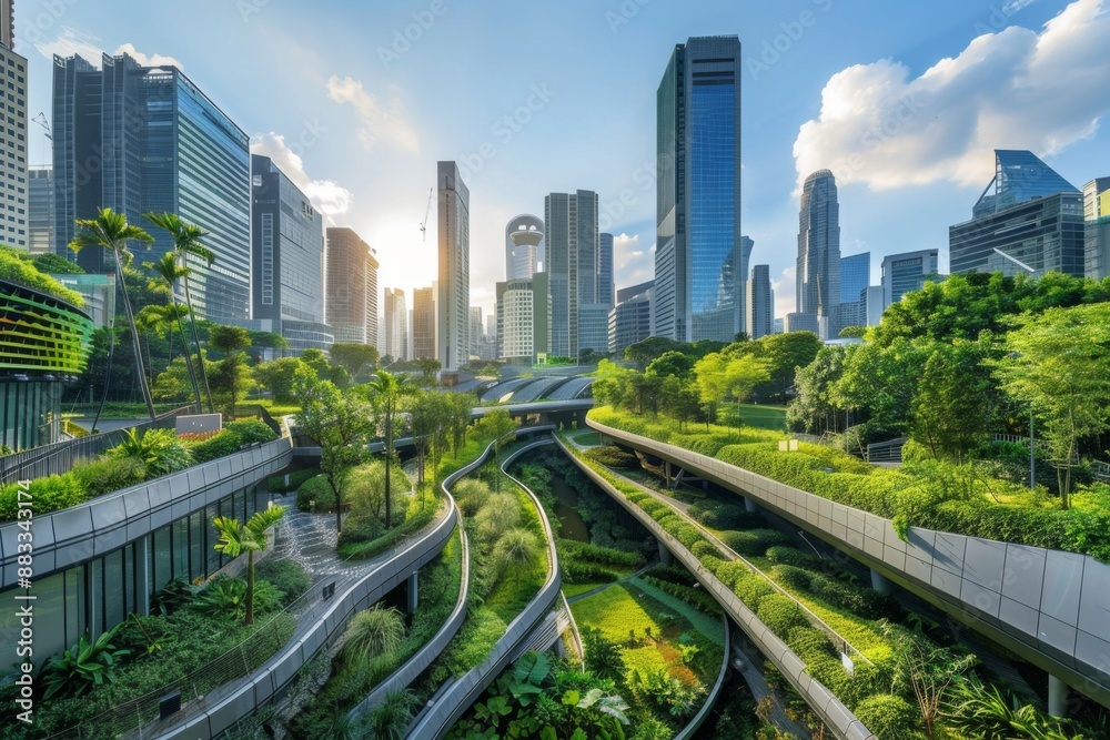 Eco-Friendly Urban Oasis: Modern Green Architecture Showcases Sustainable Business Practices and Commitment to Environmental, Social, and Governance (ESG) Initiatives. Eco-Friendly Urban Oasis: Modern Green Architecture Showcases Sustainable Business Practices and Commitment to Environmental, Social, and Governance (ESG) Initiatives.