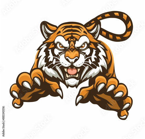 tiger mascot on white background