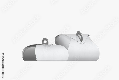 3d paper bag,cake box,isolated on white background