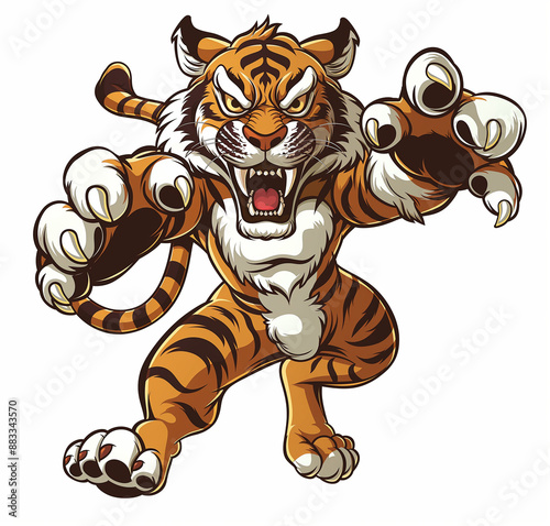 tiger mascot on white background