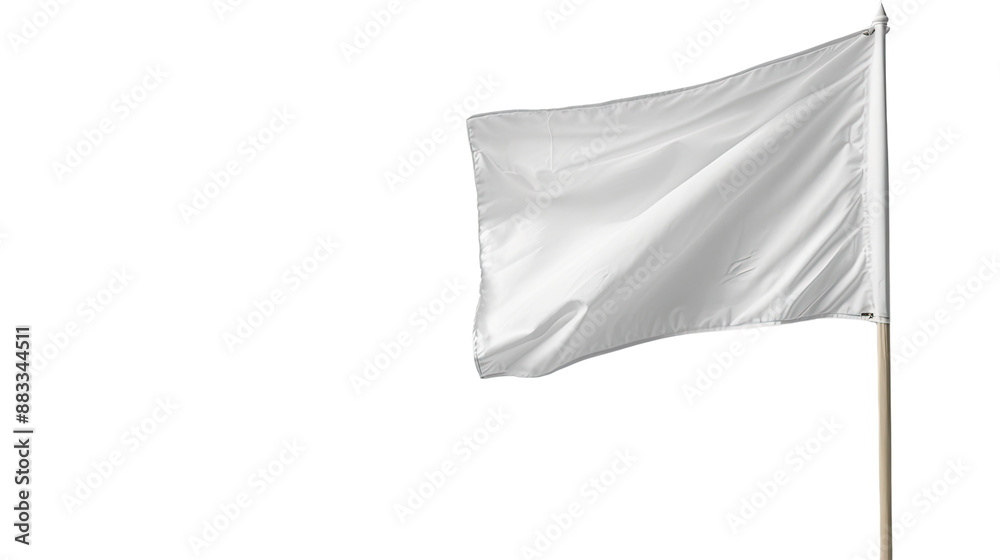 Naklejka premium White flag on a transparent background