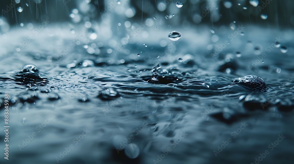 Macro shot of rain hitting a liquid surface 32k, full ultra HD, high resolution Macro shot of rain hitting a liquid surface 32k, full ultra HD, high resolution