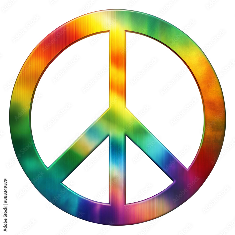 Colorful Tie Dye Peace Sign Symbol Illustration