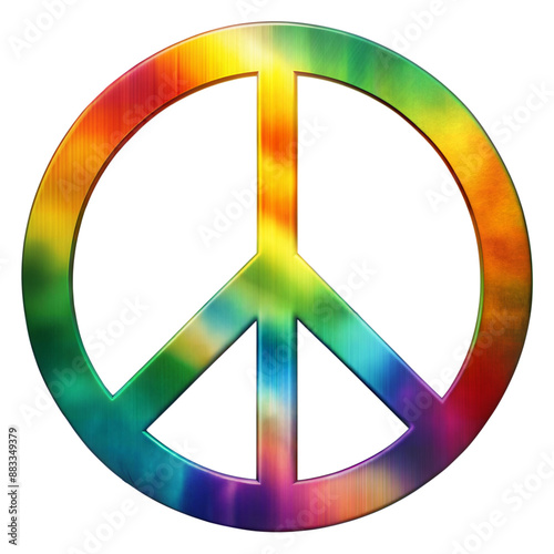Obraz na płótnie Colorful Tie Dye Peace Sign Symbol Illustration w salonie