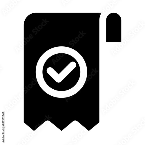 script icon glyph, with artboard size 64px, for price, order, payment, payment, invoice, receipt,